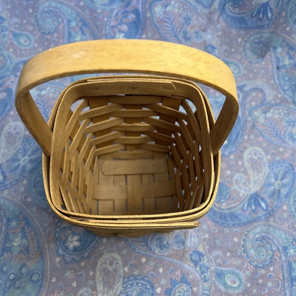 Longaberger Medium Peg Basket With Fixed Handle 1991 5.5in Wide - Picture 5 of 11